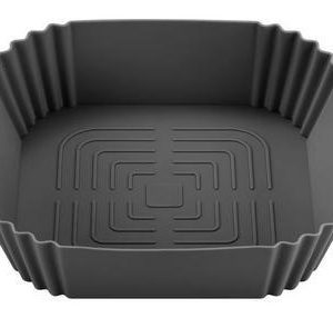 Grey Square Silikonskål för Air Fryer 16,5x19,5 cm Grå