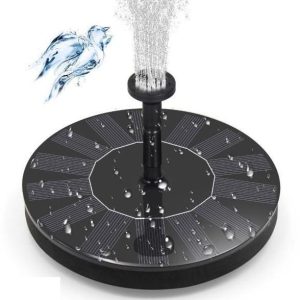 Vattenfontän solcellsdriven 16 cm Svart