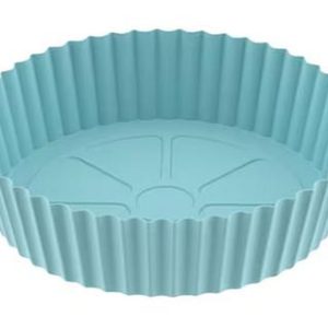 Turquoise Round Silikonskål för Air Fryer 16,5x19,5 cm