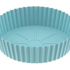 Turquoise Round Silikonskål för Air Fryer 16,5x19,5 cm