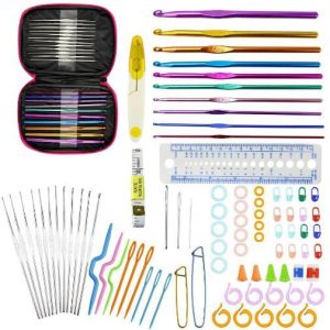 N109 - All in one set med 22 st. virknålar plus stickmarkörer, flätstickor m.m.