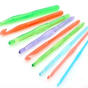 N040 - Set med 9 st. virknålar - plastic transparent