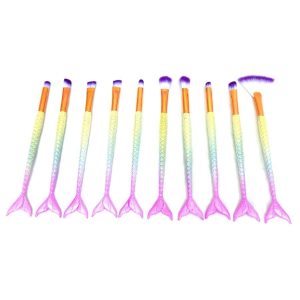 10 st. Rainbow Lilyz Mermaid sminkborstar