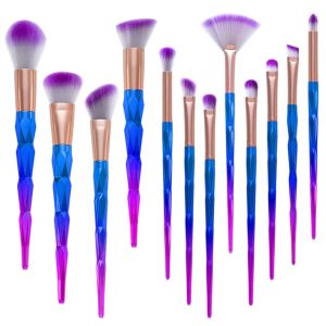 (Unicorn Colorful Pro) Set med 12 st. exklusiva smink / makeup borstar