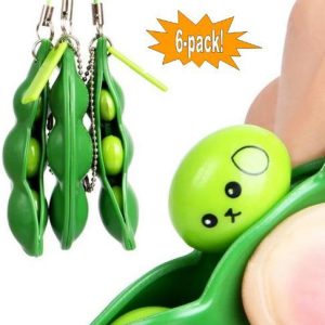 6-Pack - Green Beans - Bönor - Fidget Toys - Leksak / Sensory Grön