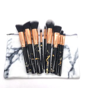 Black Marble 10 st. sminkborstar av fin kvalite