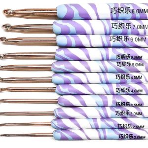 N128 - Set med 11 st. ergonomiska virknålar med snyggt skaft