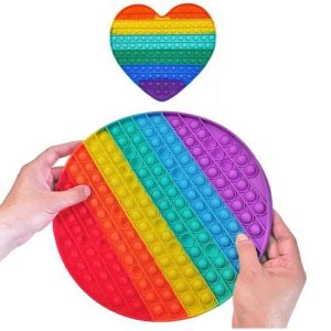 2-pack Stor Pop It Fidget Toy Original - Regnbåge - CE Godkända