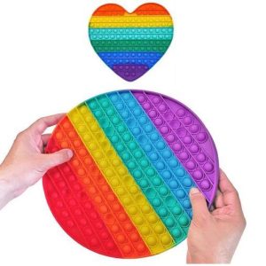 2-pack Stor Pop It Fidget Toy Original - Regnbåge - CE Godkända
