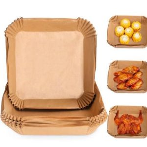 Square 100-Pack Air Fryer Papper - Bruna 20 x 20 cm