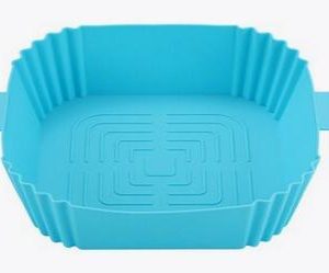 Turquoise Square Silikonskål för Air Fryer 16,5x19,5 cm