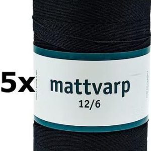 5 st. rullar Mattvarp 12/6 Svart - 500 gr / rulle