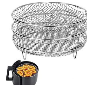 3st Air Fryer Rack Airfryer Korg Fack Rostfritt stål - Round